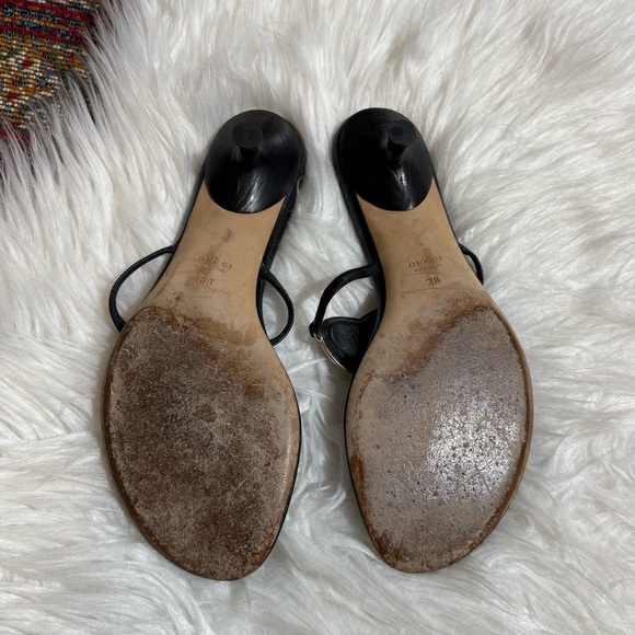 Vintage Gucci Leather Kitten Heels Heart Logo - Picture 4 of 9